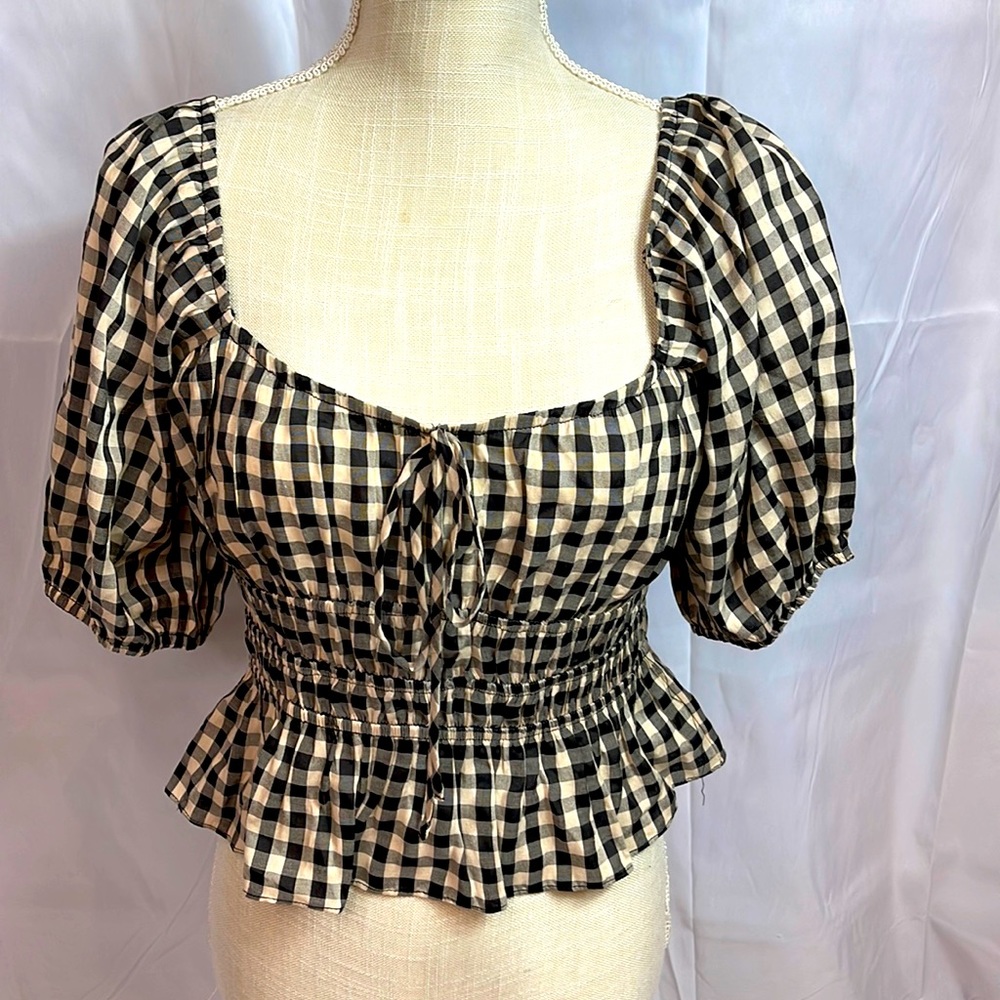 LucyParis  Quinn plaid Top Sz Small Nets